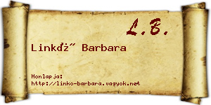 Linkó Barbara névjegykártya